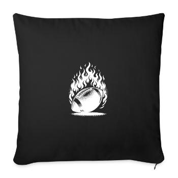 Vintage Football in Flames and Fire - Sofa pillowcase 17,3'' x 17,3'' (45 x 45 cm) - black - Front