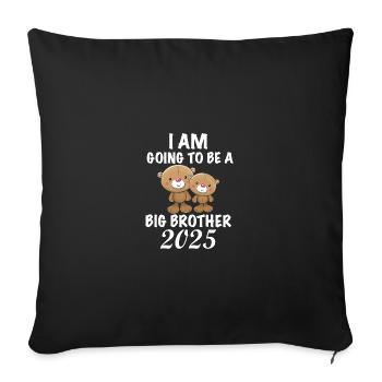 Großer Bruder 2025, 2025 Großer Bruder Teddybär - Sofakissenbezug 45 x 45 cm - Schwarz - Vorne