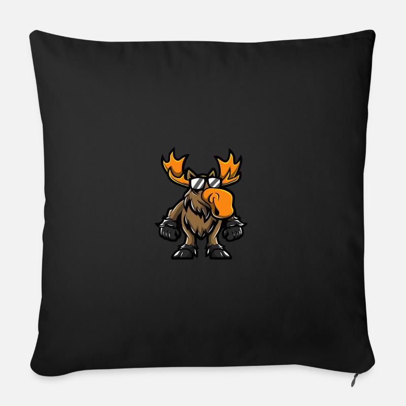Elch Cool Tier - Sofakissenbezug 45 x 45 cm - Schwarz