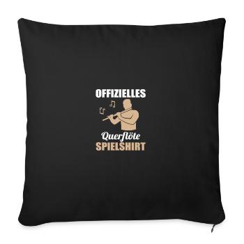 Flutes Playing Shirt for Musicians - Sofa pillowcase 17,3'' x 17,3'' (45 x 45 cm) - black - Front