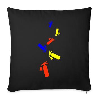 Symbole d’extincteur - Housse de coussin décorative 45 x 45 cm - noir - Devant