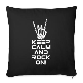 Gardes ton calme et rock! Heavy metal, musique, concert - Housse de coussin décorative 45 x 45 cm - noir - Devant