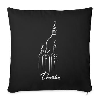 Dresden Church of our Lady - Sofa pillowcase 17,3'' x 17,3'' (45 x 45 cm) - black - Front