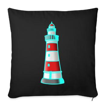 Phare Nautique Maritim Noël - Housse de coussin décorative 45 x 45 cm - noir - Devant