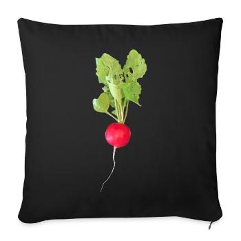 Radieschen - Sofakissenbezug 45 x 45 cm - Schwarz - Vorne