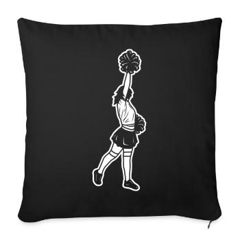 Cheerleader Girls - Sofa pillowcase 17,3'' x 17,3'' (45 x 45 cm) - black - Front