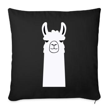 Adorable lama de dessin animé - Housse de coussin décorative 45 x 45 cm - noir - Devant
