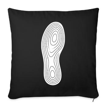 Concentric Footprint Sole Art Hiking Camping - Sofa pillowcase 17,3'' x 17,3'' (45 x 45 cm) - black - Front