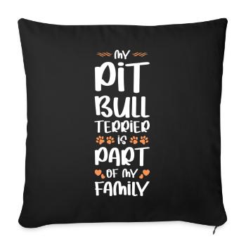 PIT_BULL_TERRIER - Housse de coussin décorative 45 x 45 cm - noir - Devant