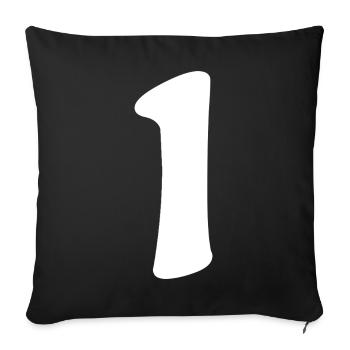 Un : Chiffre minimaliste 1 | Première - Housse de coussin décorative 45 x 45 cm - noir - Devant