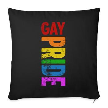 GAY Pride | LGBT | Love instead of hate - Sofa pillowcase 17,3'' x 17,3'' (45 x 45 cm) - black - Front
