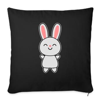 Cute Rabbit / Bunny - Housse de coussin décorative 45 x 45 cm - noir - Devant