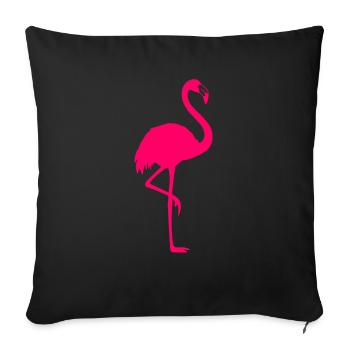 Pink Flamingo - Sofa pillowcase 17,3'' x 17,3'' (45 x 45 cm) - black - Front
