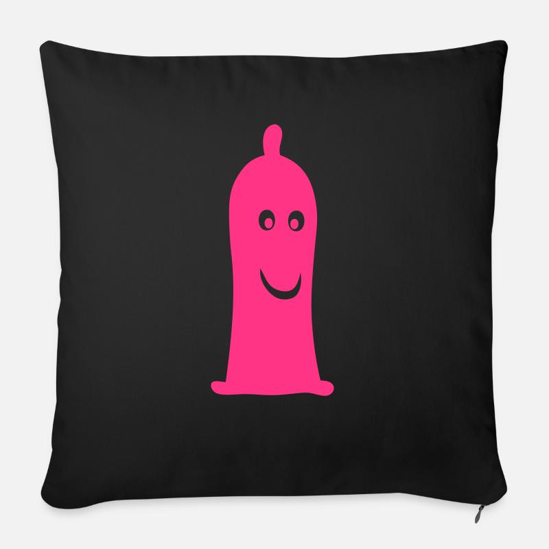 preservatif sourie 1212 - Housse de coussin décorative 45 x 45 cm - noir