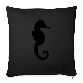 seepferd - Sofakissenbezug 45 x 45 cm - Schwarz - Vorne