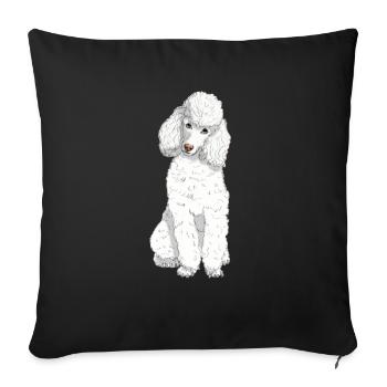Toy poodle white - Sofa pillowcase 17,3'' x 17,3'' (45 x 45 cm) - black - Front