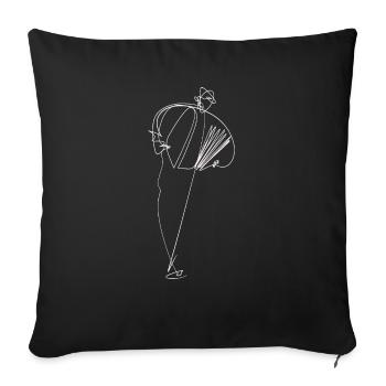 Accordéon - Housse de coussin décorative 45 x 45 cm - noir - Devant