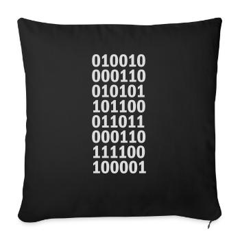 Langage de programme de code binaire - Housse de coussin décorative 45 x 45 cm - noir - Devant