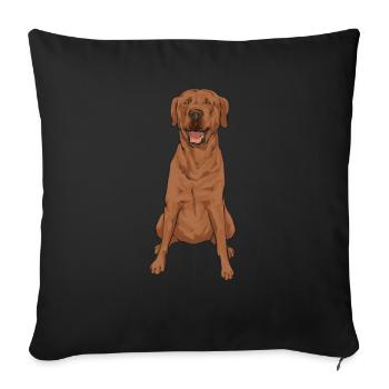 Foxred Labrador Fox Red Labrador Retriever - Sofa pillowcase 17,3'' x 17,3'' (45 x 45 cm) - black - Front