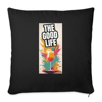 La bonne vie Happy Hour Cocktail - Housse de coussin décorative 45 x 45 cm - noir - Devant