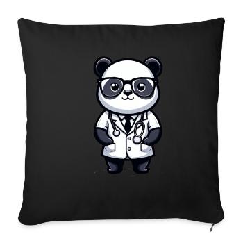 Cute Panda Doctor - Sofa pillowcase 17,3'' x 17,3'' (45 x 45 cm) - black - Front