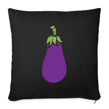 Aubergine - Housse de coussin décorative 45 x 45 cm - noir - Devant