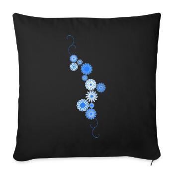 Flowers - Sofa pillowcase 17,3'' x 17,3'' (45 x 45 cm) - black - Front
