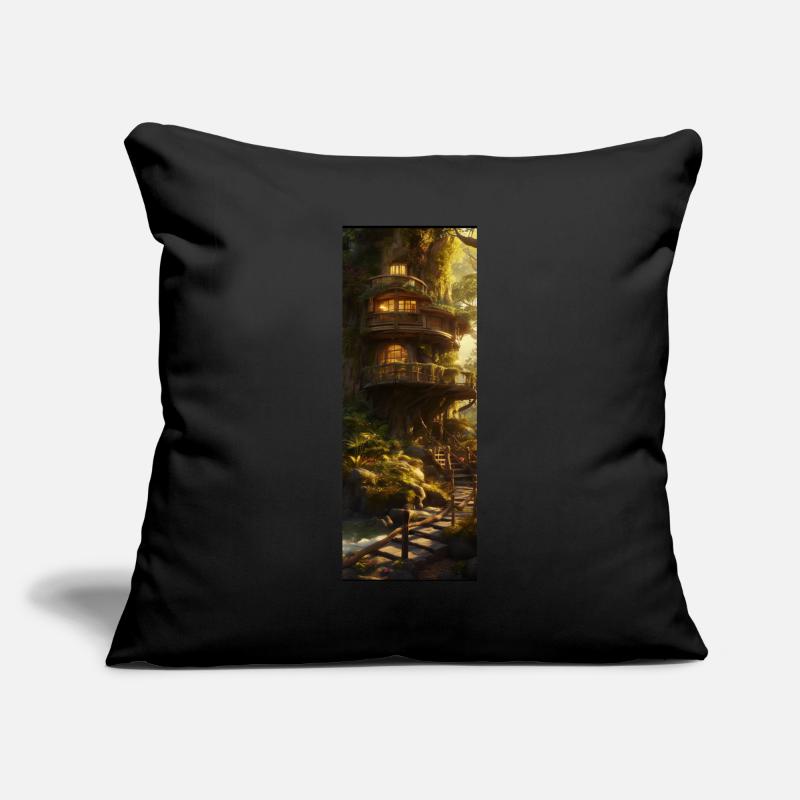 Fantasy Baumhaus Sofakissenbezug 45 x 45 cm