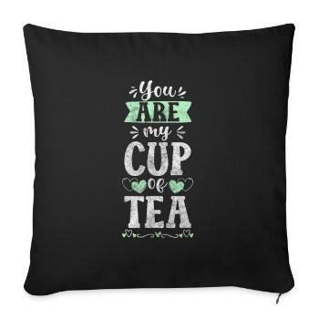 Tea Drinker Time Out Nature Tea Time - Sofa pillowcase 17,3'' x 17,3'' (45 x 45 cm) - black - Front