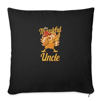 One Thankful Uncle Turkey Family Matching Funny - Sofa pillowcase 17,3'' x 17,3'' (45 x 45 cm) - black - Front