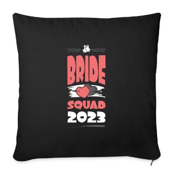 Bride Squad 2023 Team Heart - Sofa pillowcase 17,3'' x 17,3'' (45 x 45 cm) - black - Front