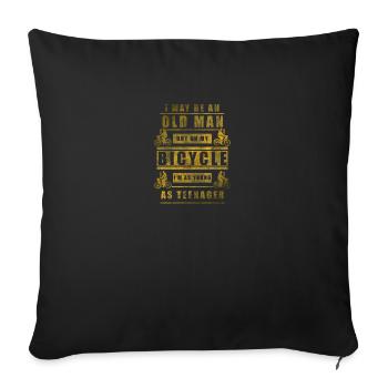 bicycle - Sofa pillowcase 17,3'' x 17,3'' (45 x 45 cm) - black - Front