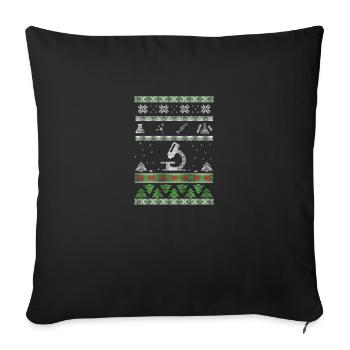 Cadeau scientifique de laboratoire de chimie · Noël laid - Housse de coussin décorative 45 x 45 cm - noir - Devant