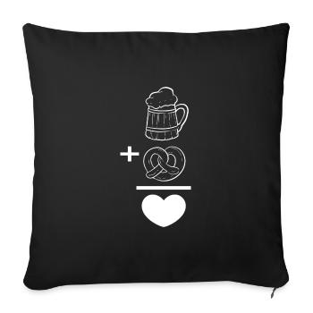 Brezel Bier - Sofakissenbezug 45 x 45 cm - Schwarz - Vorne