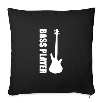 Bass Player Gift BASS PLAYER Bassist cadeau - Housse de coussin décorative 45 x 45 cm - noir - Devant