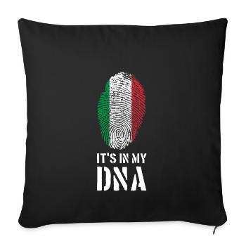 Italie T-shirt anniversaire idée cadeau ADN Italie - Housse de coussin décorative 45 x 45 cm - noir - Devant