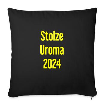 Fière arrière-grand-mère 2024 - Housse de coussin décorative 45 x 45 cm - noir - Devant