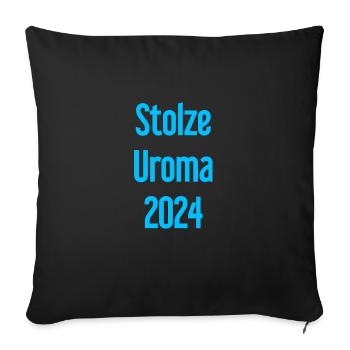 Fière arrière-grand-mère 2024 - Housse de coussin décorative 45 x 45 cm - noir - Devant