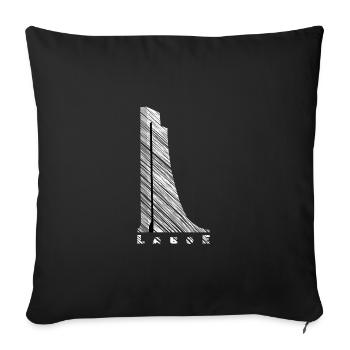 Mémorial moderne de Laboe – Conception maritime de la mer Baltique - Housse de coussin décorative 45 x 45 cm - noir - Devant