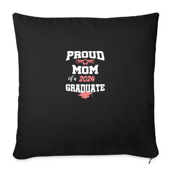 Graduate Graduation Graduate Proud Mother 2024 - Sofa pillowcase 17,3'' x 17,3'' (45 x 45 cm) - black - Front