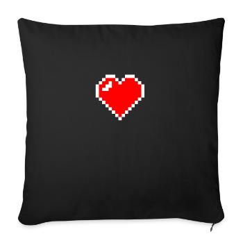 Coeur Heart Corazón Love Amour Amor Rojo Red Rouge - Sofa pillowcase 17,3'' x 17,3'' (45 x 45 cm) - black - Front
