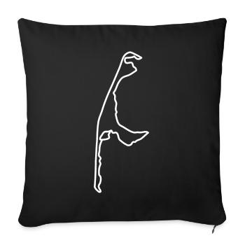 Island of Sylt - Contour (white) - Sofa pillowcase 17,3'' x 17,3'' (45 x 45 cm) - black - Front