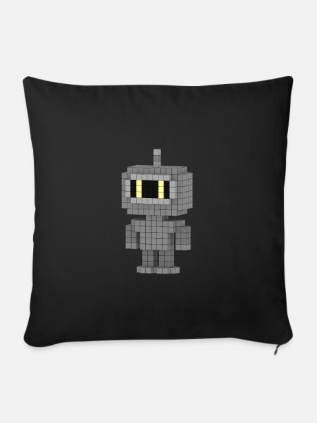 Roboter - Sofakissenbezug 45 x 45 cm - Schwarz