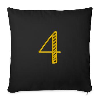 4 YEARS. 4th ANNIVERSARY. BIRTHDAY 4 YEARS. 4 - Sofa pillowcase 17,3'' x 17,3'' (45 x 45 cm) - black - Front