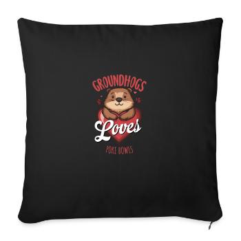 Groundhogs Love Poke Bowls Delight - Sofa pillowcase 17,3'' x 17,3'' (45 x 45 cm) - black - Front