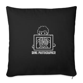 Bone photographer. Student Gift - Sofa pillowcase 17,3'' x 17,3'' (45 x 45 cm) - black - Front