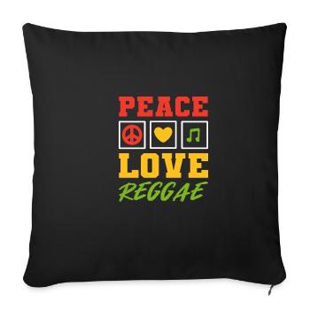 Peace Love Reggae Musician Poison - Sofa pillowcase 17,3'' x 17,3'' (45 x 45 cm) - black - Front