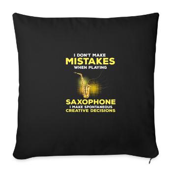 Amateurs de musique de saxophone ténor - Housse de coussin décorative 45 x 45 cm - noir - Devant