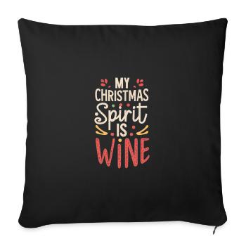 My christmas spirit is wine - Sofa pillowcase 17,3'' x 17,3'' (45 x 45 cm) - black - Front