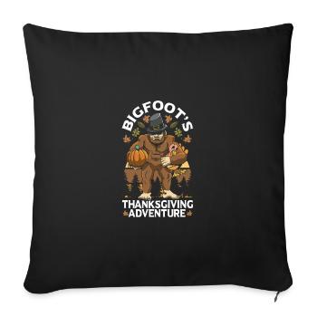Bigfoot Thanksgiving Pilger - Sofakissenbezug 45 x 45 cm - Schwarz - Vorne
